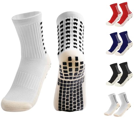 Yufree Youth Grip Soccer Socks - Boys and Girls Athletic Sport Socks for Baseball Football Basketball Hockey Rugby 4 Pcs (Mixed)