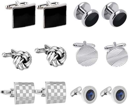 DKDDSSS 6 Paar Manschettenknöpfe Herren, Herren Personalisierte Manschettenknöpfe, Klassische Hochzeit Business Vintage Hemd Manschettenknöpfe, für Anzug Hemd Hochzeit Business