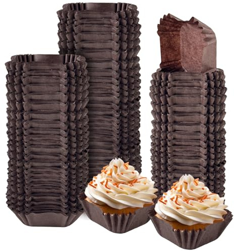 Gcardist kvadratiska 200 stycken kaffemuffinsformar cupcake-insatser luktfria, livsmedelskvalitet bakformar (standardstorlek)