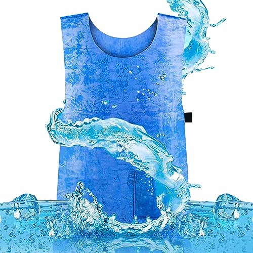 TBRFP Ice Cooling Vest for Men Women,Reusable Adjustable Cold Coat Fabric Sport Cool Vest Body No Ice for Cycling,Running Outdoor Sports in Hot Weather