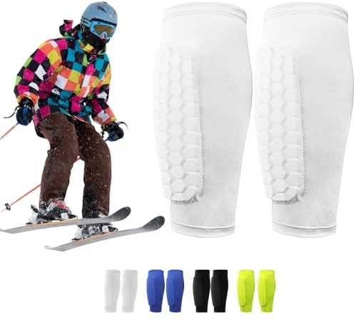 LUKIUP Schienbeinschoner Fußball Herren, XS/S/M/L chienbeinschoner Kinder Erwachsener Fussball, Breathable & Non-Slip Shin Pads Football Geeignet für Erwachsene und Kinder (Weiß, XS)