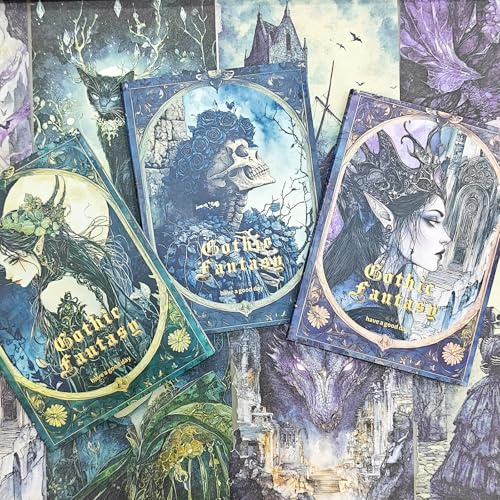 Set di fogli di carta per scrapbook gotico, 90 fogli di adesivi vintage per scrapbook, accessori per journaling, scrapbooking, Junk Journal, Bullet Journaling, Planner, Notebook, Calandar (Lingua dei