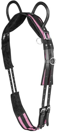 WALDHAUSEN Longiergurt mit 2 Handgriffen Synthetik, Pony, schwarz/rosarot