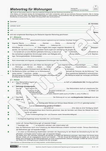 Baier & Schneider traité formulaire Location Maisons, A4, 6 feuilles
