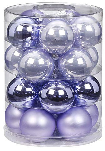 Magic Weihnachtskugeln Glas 6cm, 20 STK. Christbaumkugeln, Farbe: Dreamy Lilac (hell lila Flieder Glanz matt)
