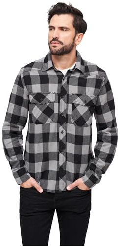 Brandit Check Shirt Long Sleeve, Farbe: Black+Charcoal, Größe: XL