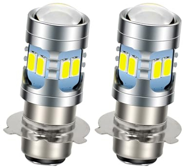 Ruiandsion P15D-25-3 LED-lampa 6000K vit 6V-24V superljus 5730 12SMD Chips LED-lampa för motorcykelstrålkastare (förpackning med 2)