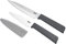 KUHN RIKON COLORI+ Classic Basic Set Rüstmesser und Allzweckmesser mit gerader Klinge und Klingenschutz, antihaftbeschichtet, Edelstahl, grau