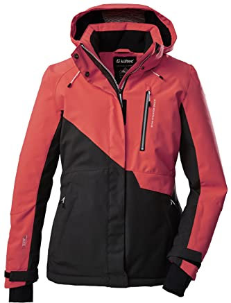 killtec (KILAH Damen Skijacke/Funktionsjacke mit abzippbarer Kapuze und Schneefang KSW 144 WMN SKI JCKT, anthrazitmelange, 38, 38624-000