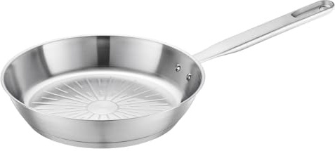 Fiskars frying pan, Ø 24 cm, All steel pure, Uncoated frying pan, Suitable for all hobs, Recycled stainless steel, Silver, 1065627