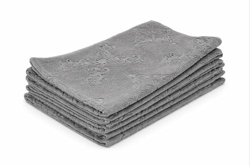 Aqua Clean Kristall Geschirrtücher mit Prägemotiv 6tlg. (Ornament, Grau)