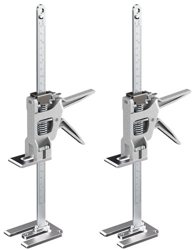 2 Piezas Elevador de Tablero de Puertas Duradero con Escala, 30cm Gato para Herramientas de Mano de Brazo, Multifunción Levantador de Azulejos, para Paneles de Puertas, Armarios