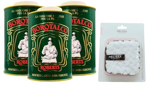 SET: Talco In Barattolo, Talco in Polvere Multiuso Assorbente e Rinfrescante, Per Una Pelle Vellutata. Adatto Per Uomo, Donna e Bambini 500g + Spugna Per Il Viso (3 Barattoli+SpugnaViso)