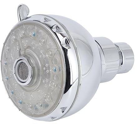 SHINEOFI Cabezal Ducha LED Ajustable con Cambio de Color por Temperatura Alta Presión Portátil para Baño sin Herramientas Material Abs Cromado Resistente