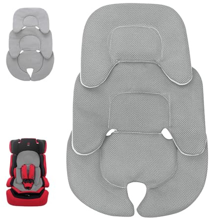 bechoanigel Reductor de Asiento Universal para Silla de bebé,Inserto Malla 3D Felpa, Antisudor Transpirable Reposacabezas Soporte Cuerpo, Portabebés Cochecitos Tronas Silla Coche (Gris)