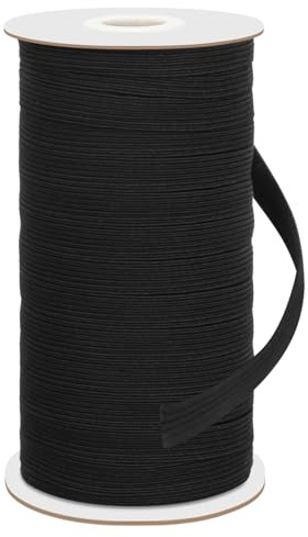 VINATO Gummiband Nähen Breit 10mm × 50m Gummibänder Zum Nähen,Elastisches Band Gummizug Weiße für Hosenbund,Hosengummi DIY Handwerk Stoffe zum Nähen, Schwarz