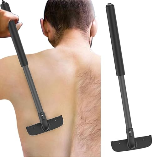 Men's Back Razor - Simple Shaving with Razor for Men, Stainless Steel Rod 29 cm, Effective Back Hair Removal, Ergonomic Razor