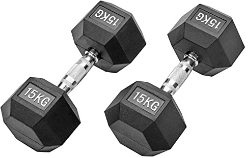 Bad Company I Mancuernas de goma para aeróbic, gimnasia y fitness, 30 kg (2 x 15,0)