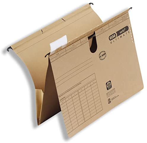 Elba Taschenhefter A4, Hängehefter und Tasche, Recycling-Karton, naturbraun, 25 Stück