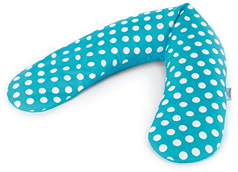 Theraline Coussin d'allaitement épeautre l'original 190 avec housse Indie Dots Bleu pétrole