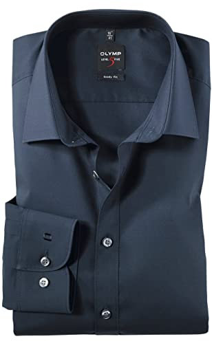 OLYMP Level Five Body fit Hemd extra Langer Arm Stretch Nachtblau