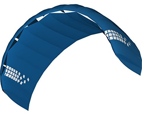 HQ4-Kites 118217 - Beamer 5.0 Blue, Vierleiner Lenkmatte Handlekite, Fläche: 5.0qm, Spannweite: 419cm, inkl. 200/120kp Dyneemaschnüre 4x20m auf Quad-Handles, 3-21 Knoten