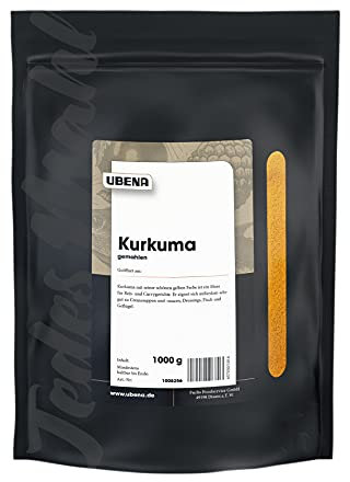 UBENA Kurkuma gemahlen im wiederverschließbaren Vorratsbeutel, 1er Pack (1 x 1 kg)