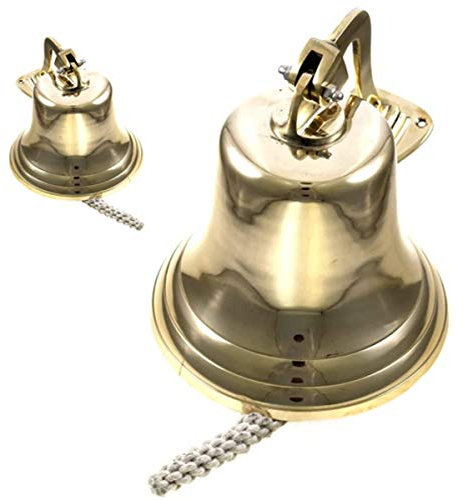 Wandbehang aus Messing, poliert, nautische Montage, Schiffsglocke, 20,3 cm, Halloween-Dekoration, Kostüme