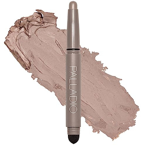 Palladio Waterproof Eyeshadow Stick with Blending Sponge, Long Lasting & Effortless Application, Smudge Free & Crease Proof Formula, Matte & Shimmer Shades, Buildable Eye Shadow (Matte Mocha)