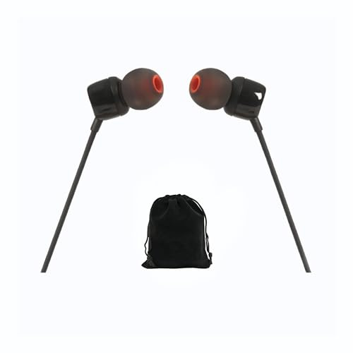 JBL Tune 110 In-Ear-Kopfhörer mit Kabel, 1-Tasten-Fernbedienung, Signatur-Sound für ein reichhaltiges Audio-Erlebnis, inklusive Tragetasche