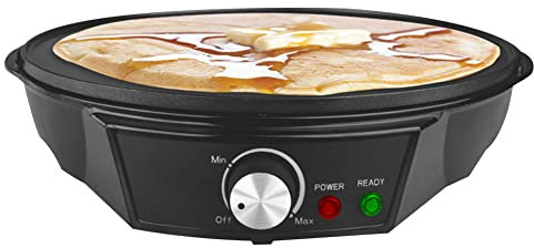 WENKA Crêpière multifonction, poêle antiadhésive domestique, poêle à crêpes électrique, ustensiles de cuisson, crêpière 30 cm, adaptée aux étals, cantines