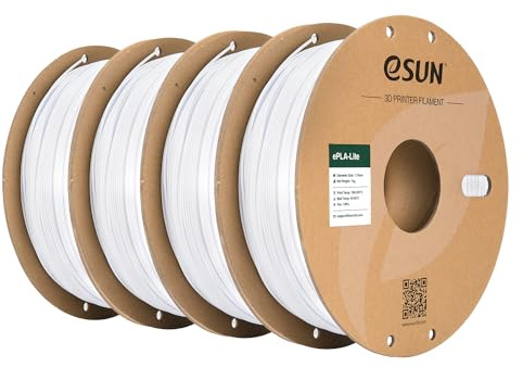 eSUN Filamento PLA 1,75 mm, filamento modificato per stampante 3D PLA, precisione dimensionale +/- 0,03 mm, bobina da 1 kg (2,2 libbre) filamento di stampa 3D (Bianco freddo, 4KG)