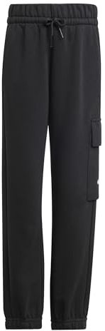 adidas Unisex Kinder Essentials Single Pocket Cargo Pants, Black/White, 7-8 Years