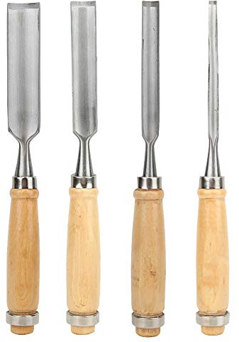 KooingTech 4PCS Holzbearbeitung Stechbeitel Set Für Holz, Stechbeitel Set für Hand Carving Messer Schreiner Werkzeuge, Stecheisen Set Für Holz