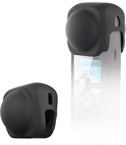 XoeLLe 2 Pezzi Insta360 Cappuccio per Obiettivo compatibile con X4 Testa Copertura Protettiva per X5 Impatto e Prevenzione Caduta Accessorio Tappi in Silicone per Lenti della Fotocamera (Nero)