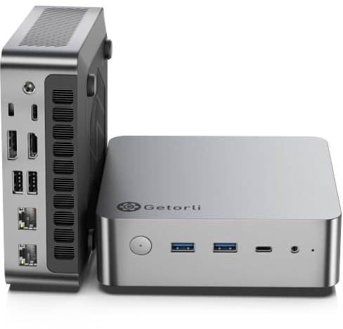 Getorli Mini PC AMD Ryzen 7 8745HS CPU Radeon 780M Graphics Compact Gaming PC 16GB DDR5 RAM 1TB NVMe SSD Small Desktop Computer Dual 2.5GLAN 4K HDMI DP Micro PCs WiFi 6 BT5.3 Prebuilt OS Office Home