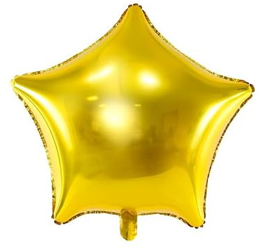 5 x Pallone PALLONCINO in Foil Mylar STELLA ORO - gonfiabile ad aria o ad elio 84 cm - Gonfiabile Aria o Elio - Decorazione Feste, Party, Compleanno, Matrimonio, battesimo, comunione, cresima