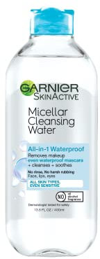 Garnier SkinActive Micellar Cleansing Water, For Waterproof Makeup, 13.5 Fl Oz