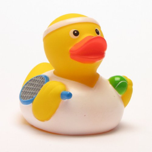 Duckshop I anatra da bagno da tennis, L 8,5 cm, regalo per atleti, regalo per collezionisti