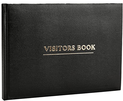 Arpan Deluxe Livre d'or pour affaires, hôtels, maisons d'hôtes, réceptions Noir