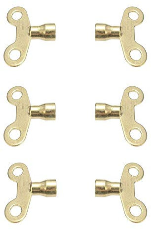 LDEXIN 6 llaves de grifo de agua en tono dorado para radiador, llave de purga de fontanería de 6 x 6 mm, agujero cuadrado