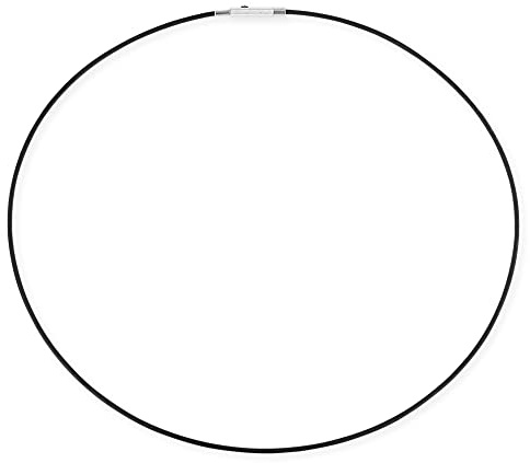 Drachenfels klassischer Halsreif aus Silikon/Silikonreif mit praktischem Clipverschluss/trendiger Halsreif für Anhänger/Länge 45 cm/D SLK/ES.L45