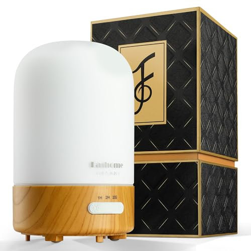 Fashome Difusor de aroma Humidificador Humidifier, hecho a mano, difusor de cristal para aceites esenciales, apagado automático, luz cálida, aromaterapia vintage para bebé, hogar, oficina o yoga