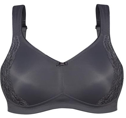 Susa Minimizer BH Damen ohne Bügel I London I Damen-BHS mit Minimizer Schnittform, verkleinert die Brüste optisch I Gemoldete Cups, breite Träger I Onyx I 85B
