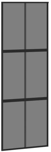 Porta Scorrevole in Vetro Temperato e Alluminio, 76x205 cm, vitaXL, Nero
