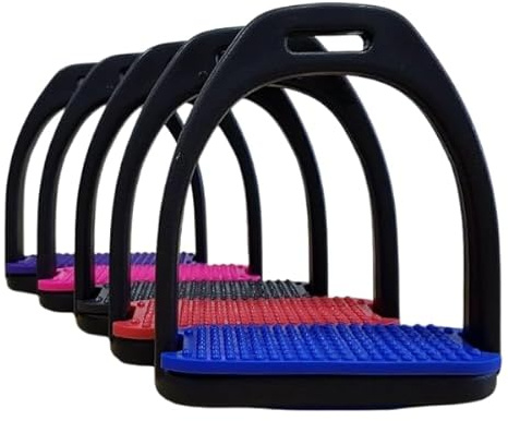 Bow & Arrow Equestrian Safety Stirrups for Horse Riding - Shock Absorbent Craft Iron Stirrup with Non-Slip Rubber Grip - Flexible Control Stirrup Equestrian Treads for Adults, Men & Women Riders