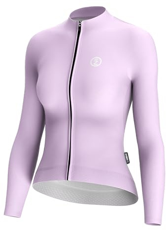 INBIKE Fahrradbekleidung Damen Radtrikot Lnagarm Sommer Fahrradtrikot Lang Trikots Fahrrad Rennrad Shirt Radsport-Bekleidung Frühling Herbst Pink L