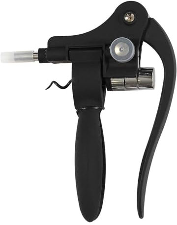 COOK CONCEPT, KV7404, Cavatappi a Leva ergonomica in Metallo Nero, Ideale per Vino e liquori, Design Elegante e Resistente, Facile da Usare e da Pulire, Taglia Unica, Colore Nero
