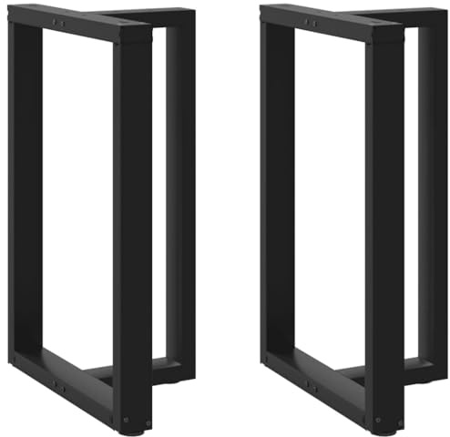 vidaXL Patas para mesa de bar en forma de T (2 unidades), color negro, 60 x 35 x (90-91) cm, acero