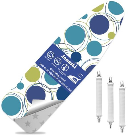 JonesLi Copriasse da stiro super spesso e morbido, 100% cotone, facile da pulire, bordi elastici regolabili per una vestibilità sicura, qualità per un'esperienza di stiratura efficiente, 110 x 34 cm